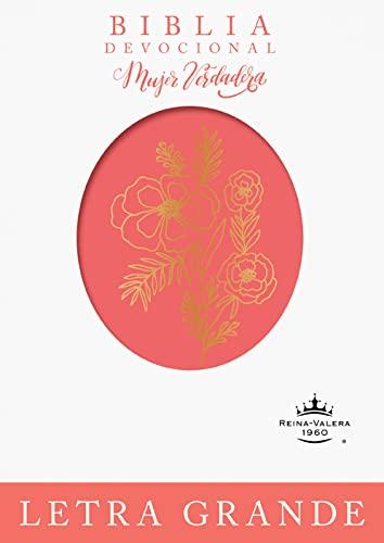 Biblia Devocional Mujer Verdadera, letra grande, duotono coral, RVR60